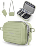 BAGSMART Digital Camera Case, Small Camera Bag with 2 Carrying Ways, Green