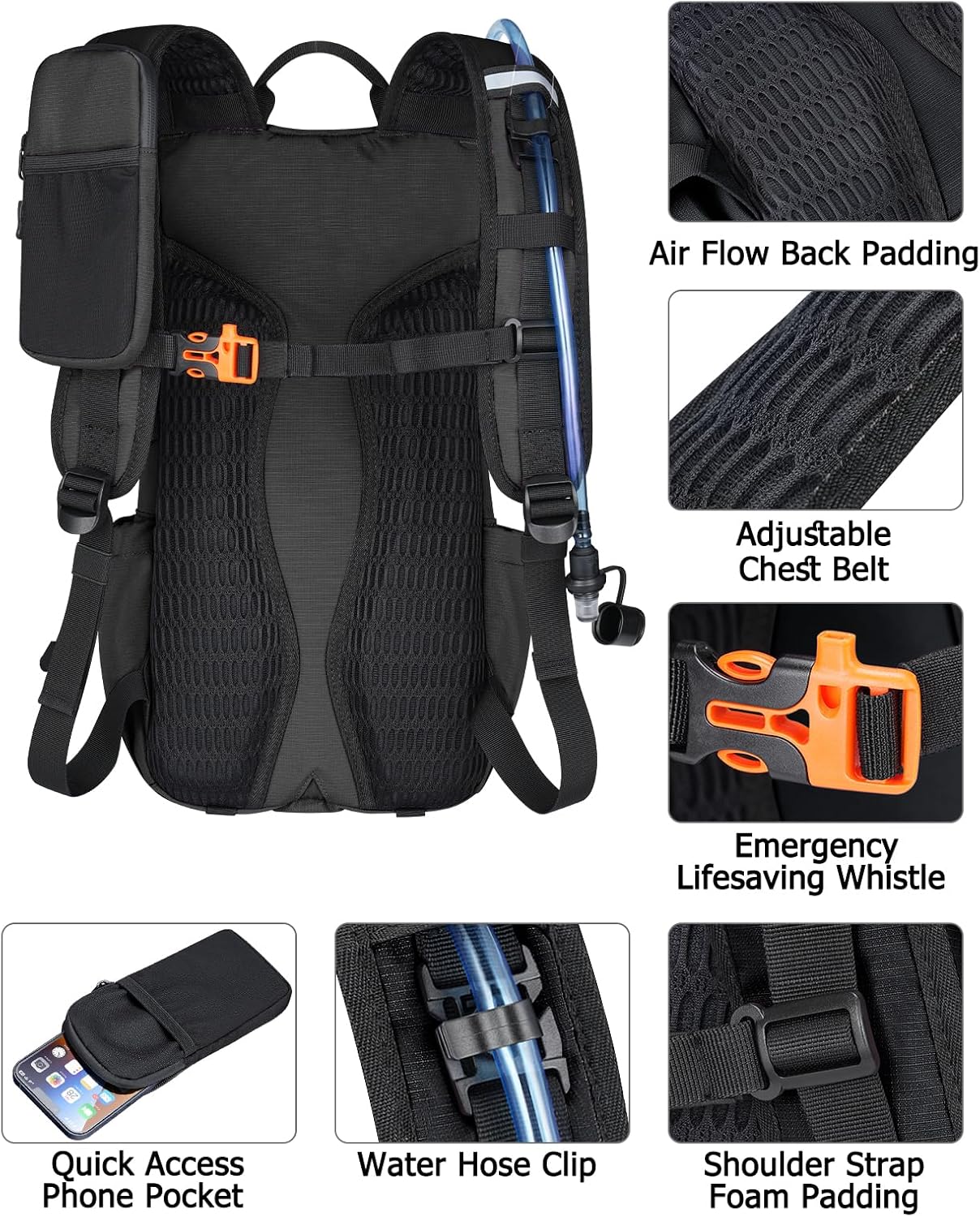 NOOLA Hydration Hiking Backpack with 3L Water Bladder for Women and Men