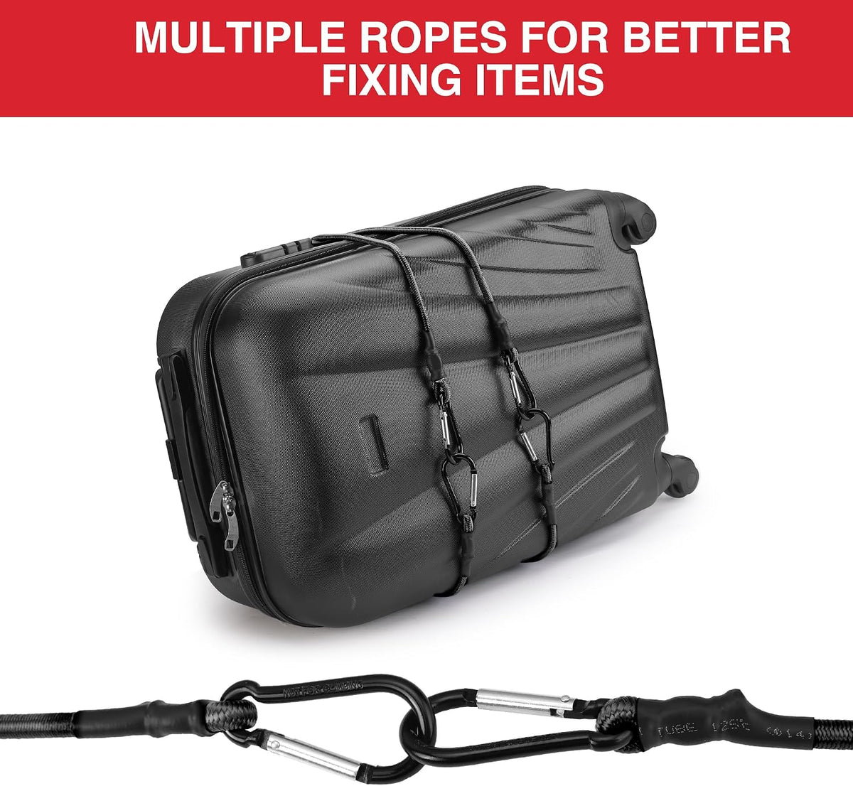 WORKPRO 24" Bungee Cords with Hooks, 4 Pack Heavy Duty Outdoor Bungee Strap