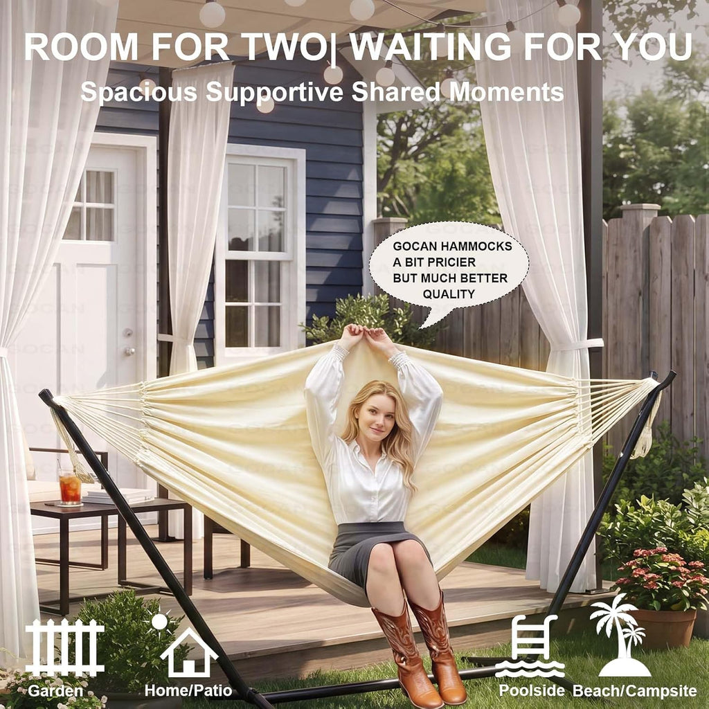GOCAN Hammock 2 Person Large Outdoor Hammocks bedsize 220 x 150cm