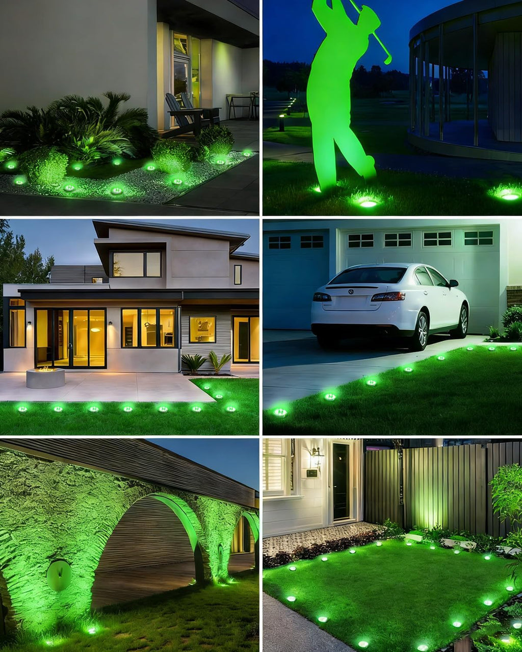 btfarm 16 Pack Solar Lights Outdoor Waterproof, 8 LED Solar Ground Lights