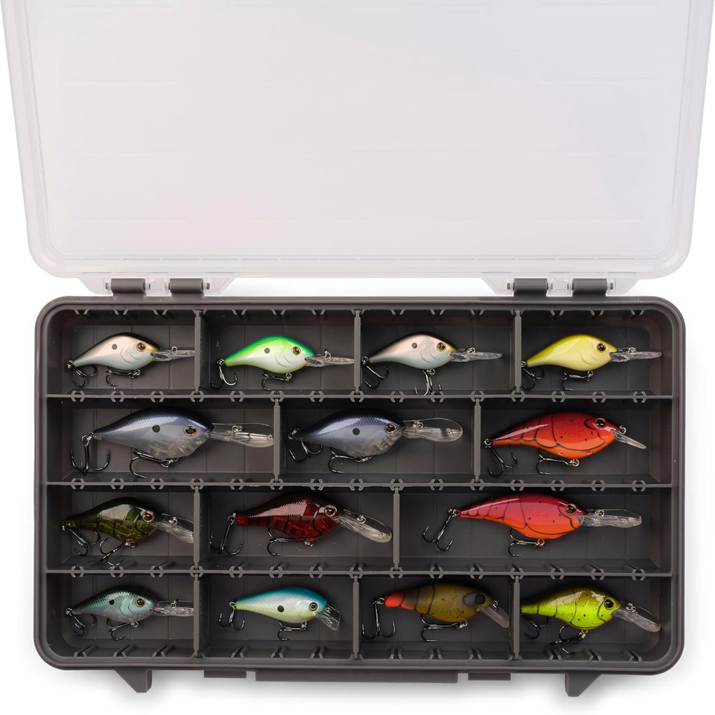 Plano StowAway 3700 Stow Tackle Box, 4 Pack, with Corrosion-Preventive Rustricor, Single Latch Design, Transparent DuraView Lid, Stackable Storage for Fishing Bait, Lures and Gear