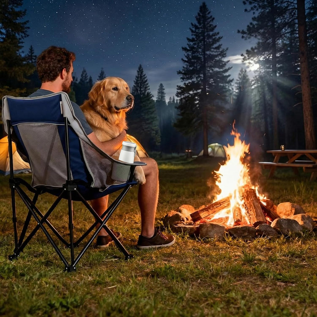SUNNYFEEL Oversized Camping Chairs for Adults, Heavy Duty Portable Folding Chair with Carry Bag, Side Pockets & Cup Holder, Supports 300 lbs, for Tailgating Hiking Picnic Backyard Blue