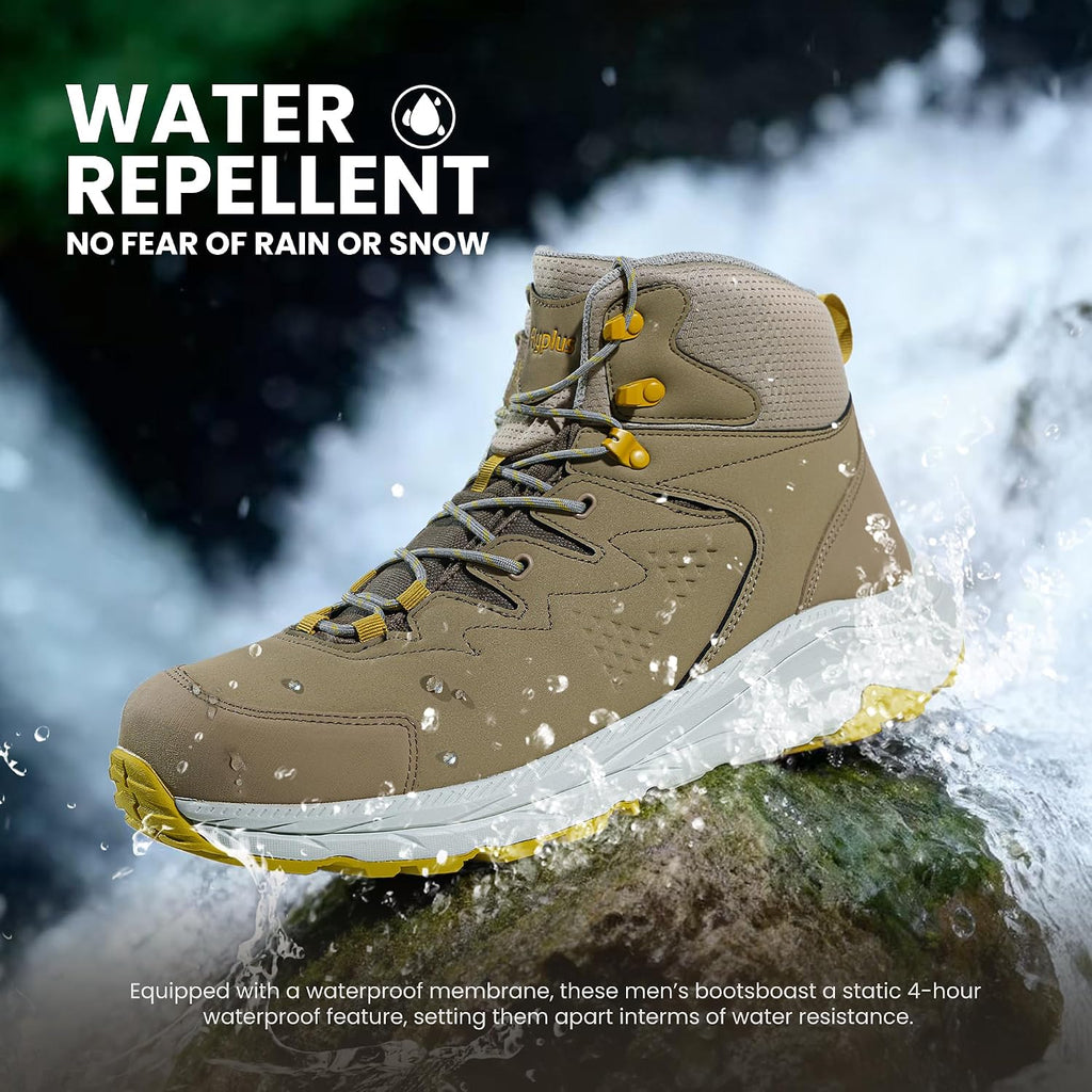 Men‘s Waterproof Hiking Boots, Slip-Resistant All-Terrain Grip