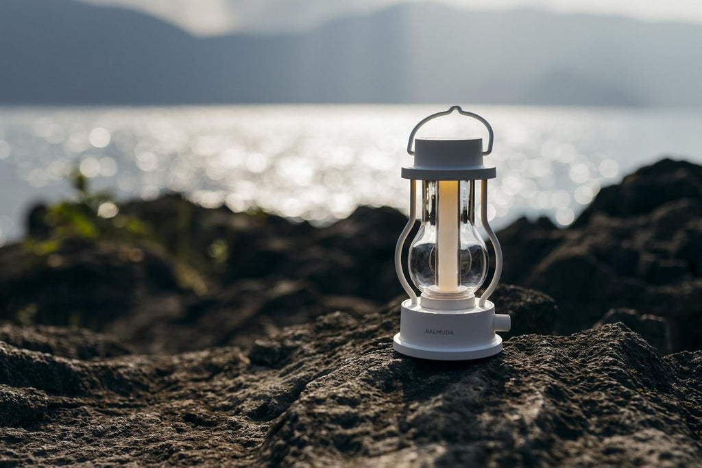 BALMUDA The Lantern | Rechargeable LED Lantern | 3 Light Modes: Candle, Amber, & Warm White | Battery Operated | Lightweight | Water-Resistant | US Version | White