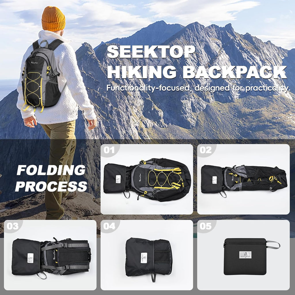 Seektop Packable Waterproof Hiking Backpack, 20L Lightweight Daypack