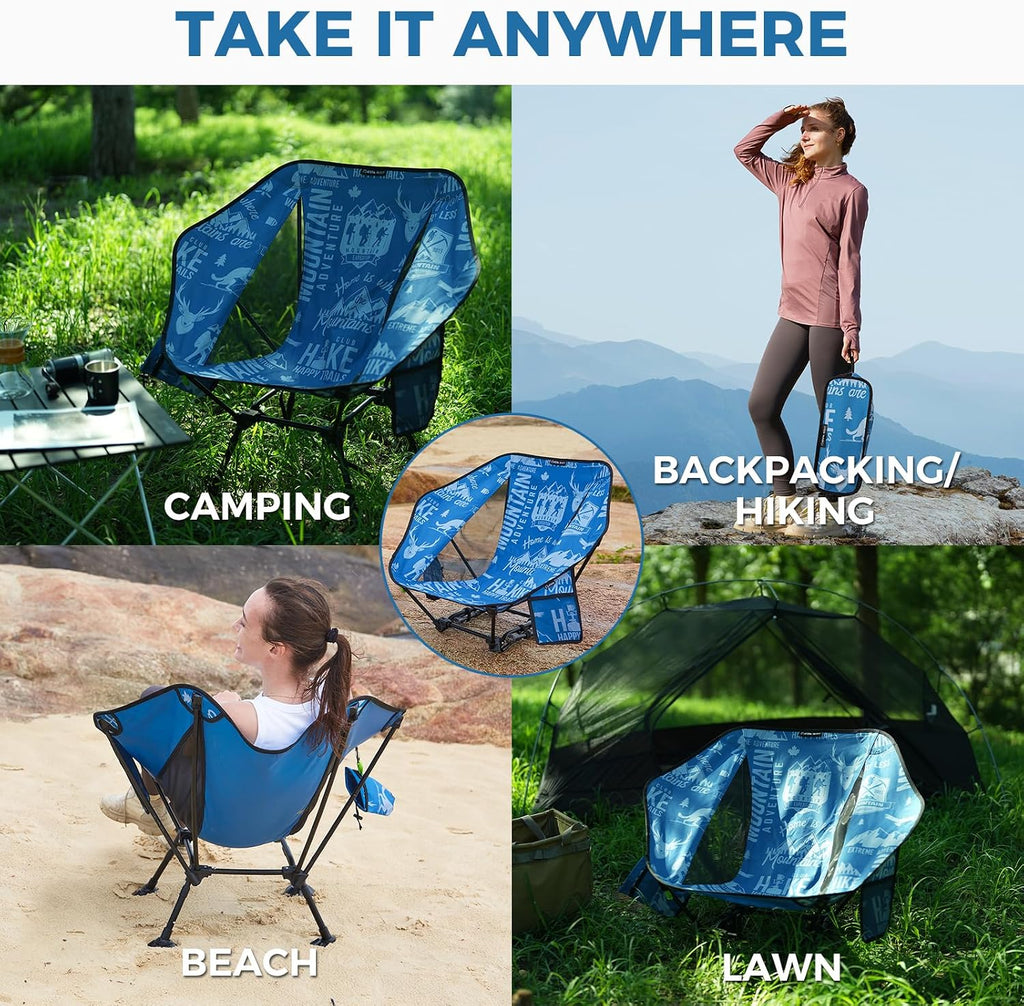 ATEPA Compact Camping Chair Ultra Lightweight Backpacking Chairs for Hiking