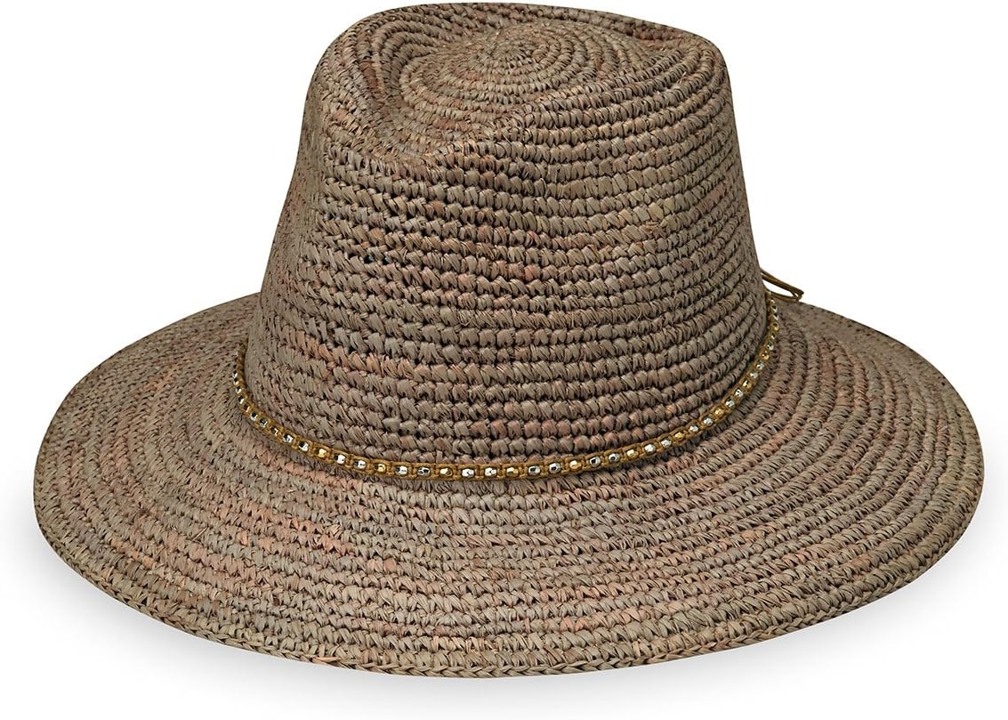 Wallaroo Hat Company – Women’s Malibu Fedora – Wide Brim Natural Fiber Sun Hat with Adjustable Sizing for Medium Crown Sizes