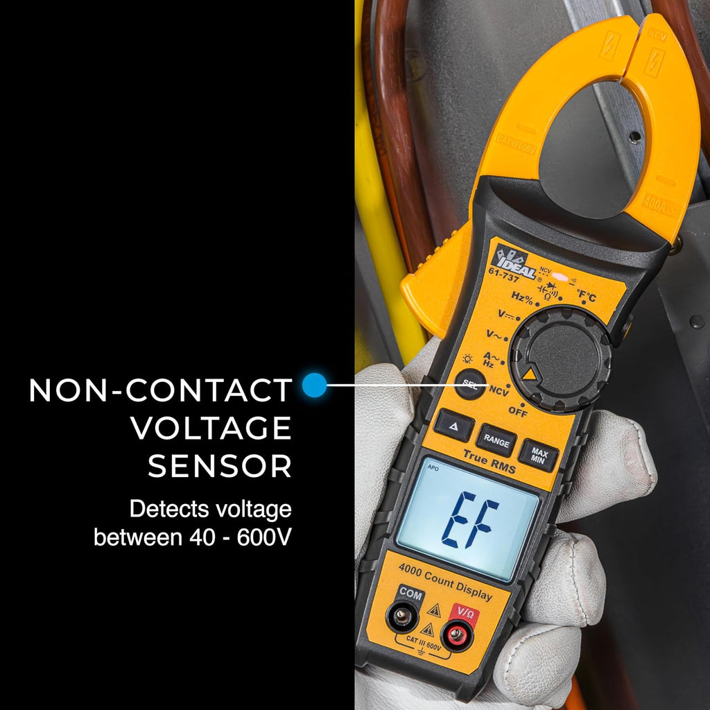 Ideal Electrical Digital AC Clamp Meter, 61-737, 400A, 600V