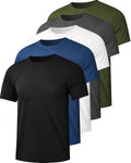 Kinglaman 1/4/5/6 Pack Men's Workout Gym Dry Fit Short Sleeve T Shirts