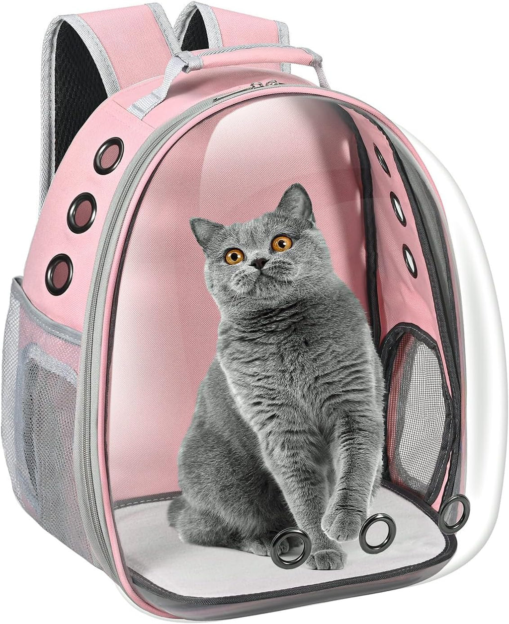 Cat Carrier Backpack, Pet Carrier Backpack Front Pack for Small Medium Cat Puppy Dog Carrier Backpack Bag Space Capsule, Airline-Approved Pet Carrier for Travel Hiking Walking Camping (Grey)