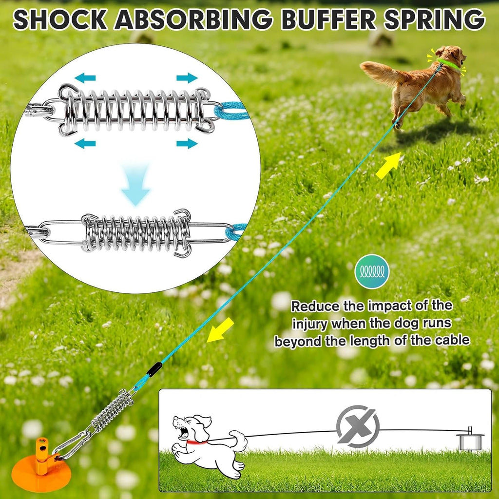 Dog Tie Out Stake with Lock-Cap,Heavy Duty Dog Stake for Outside