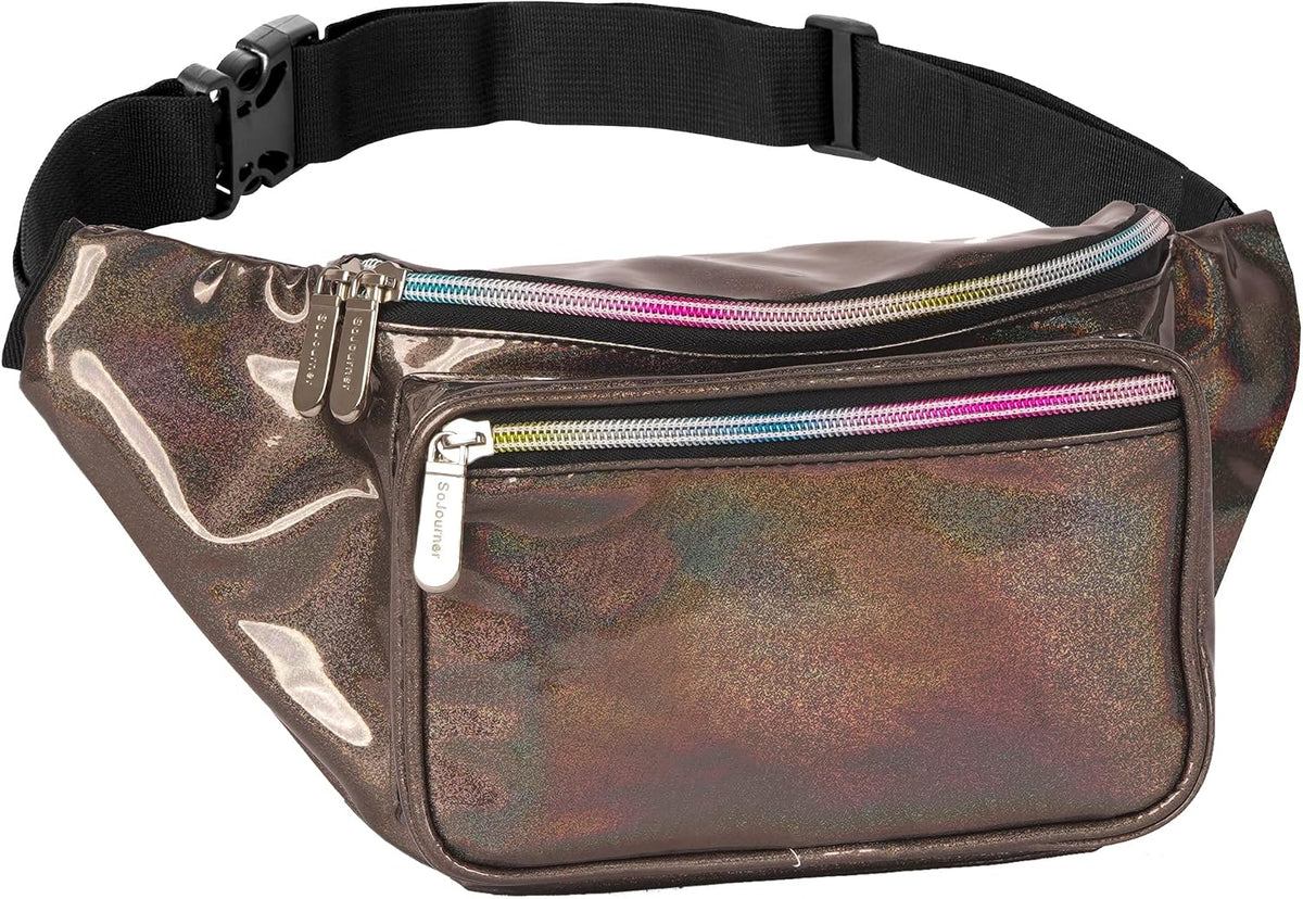 SoJourner Waterproof Holographic Fanny Pack, Copper Glitter