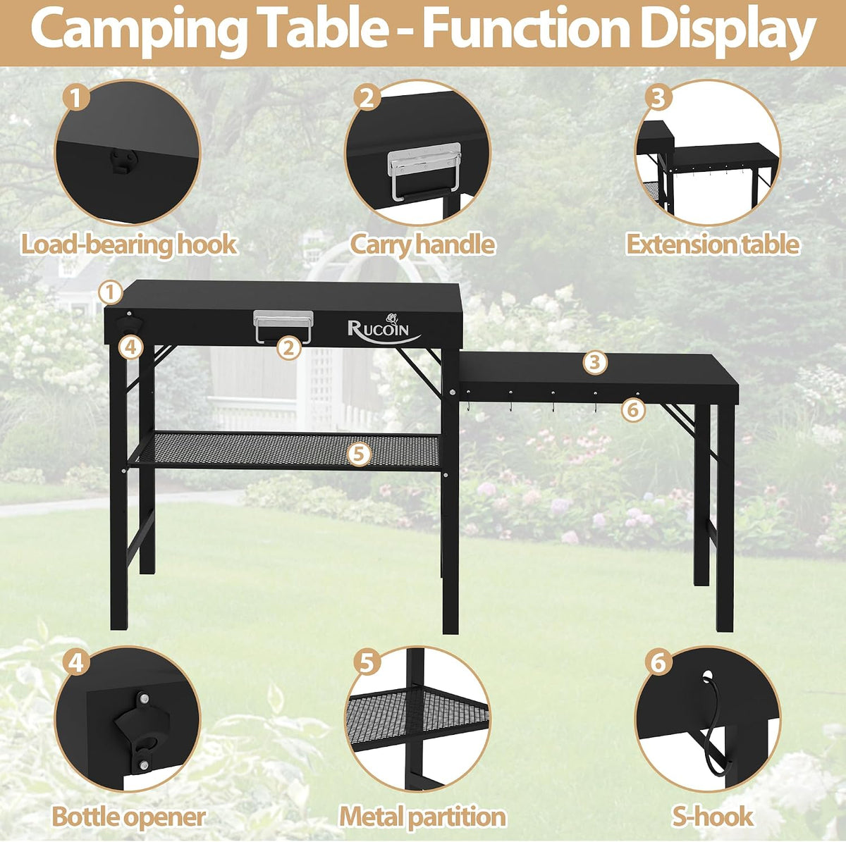 Grill Table - 61" L×31" H×20" W Heavy Duty Pizza Oven Stand
