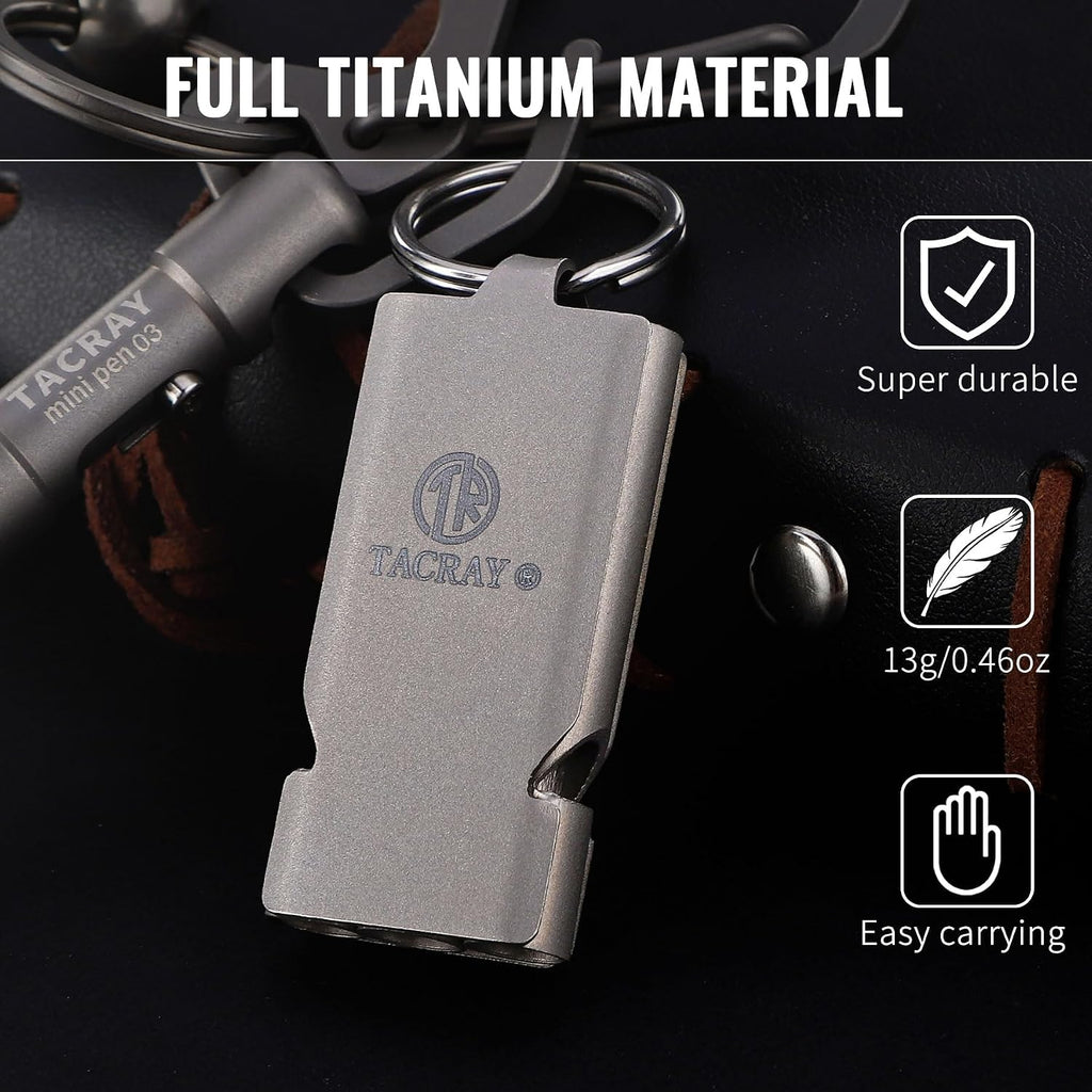 TACRAY Emergency Whistles Lifeguard Safety Whistle with Neck Chain and Keychain for Outdoor Camping Hiking