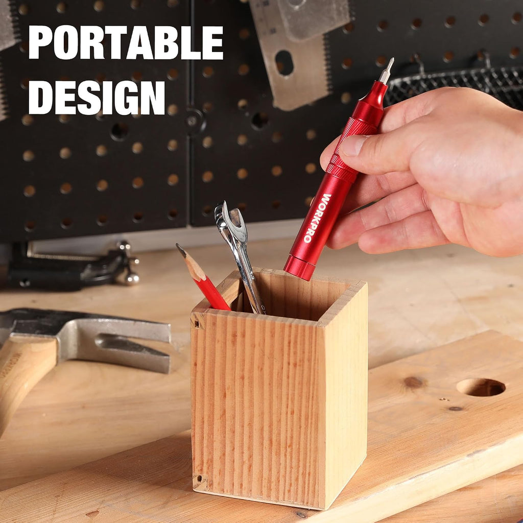 WORKPRO 24 in 1 Multi Bit Mini Screwdriver Set Magnetic, Red