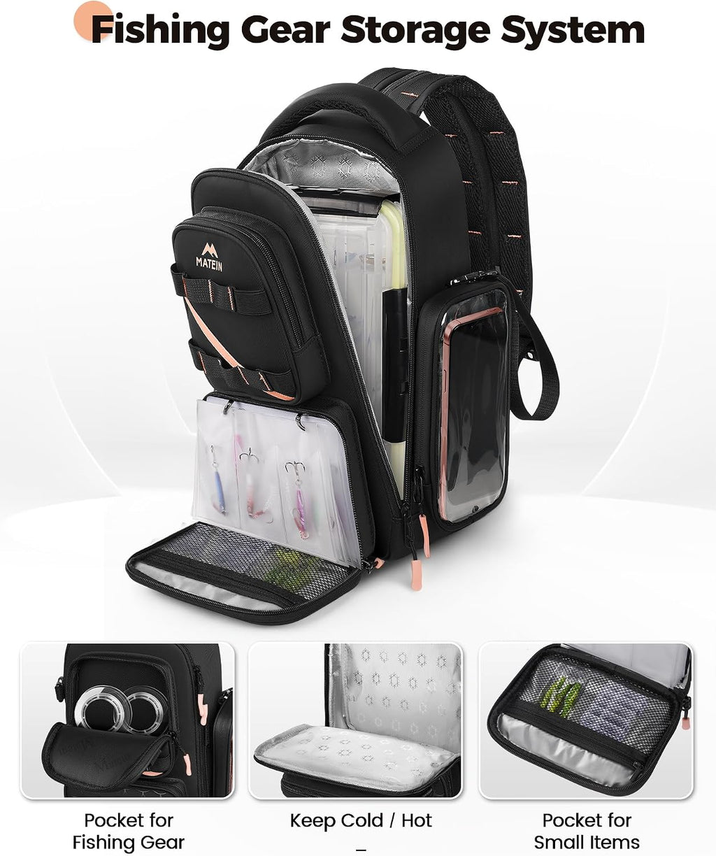 MATEIN Fishing Sling Bag with Phone Pouch, 3600 Tackle Box Backpack