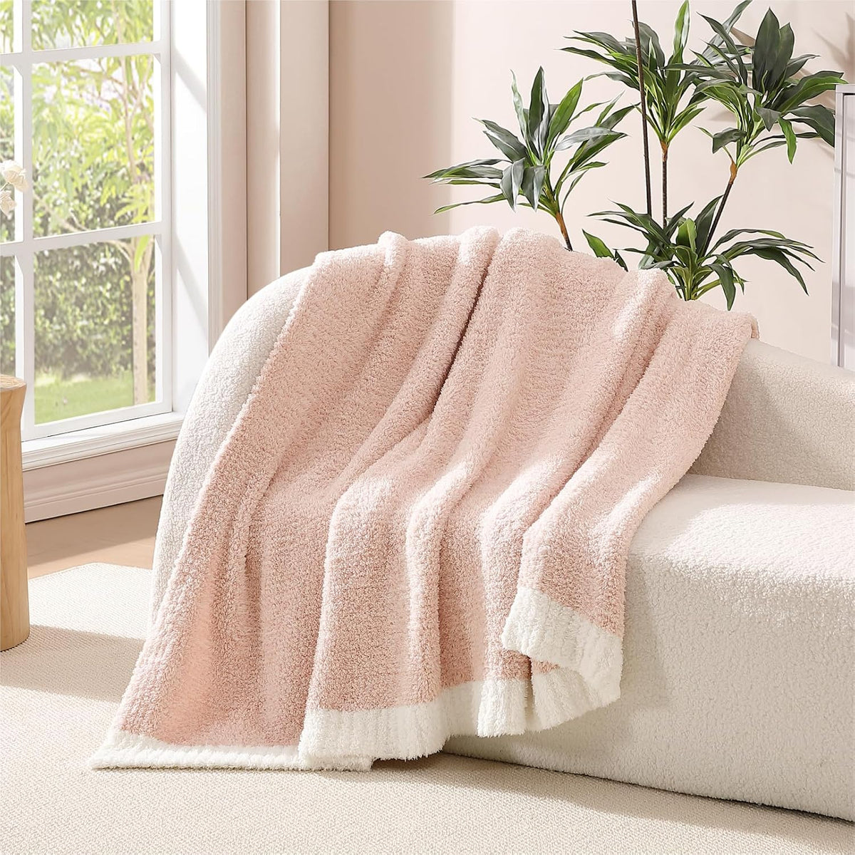 WRENSONGE Soft Throw Blanket for Couch-Cozy Reversible Knitted Blankets