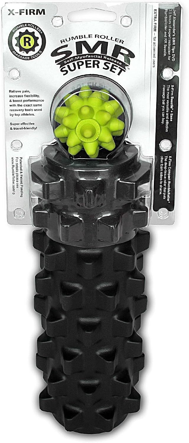 RumbleRoller Extra Firm Superset Multipack with Foam Roller and Massage Ball