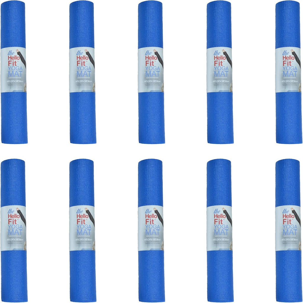 Bulk Yoga Mats, 10 Pack, 4mm Thick, 68x24in