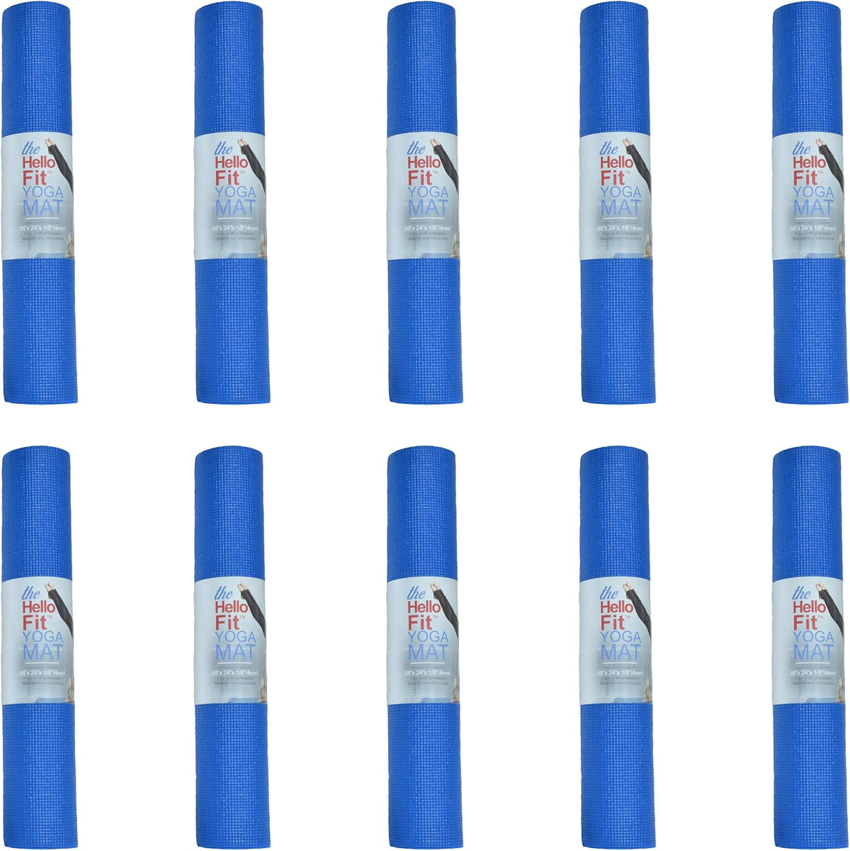 Bulk Yoga Mats, 10 Pack, 4mm Thick, 68x24in