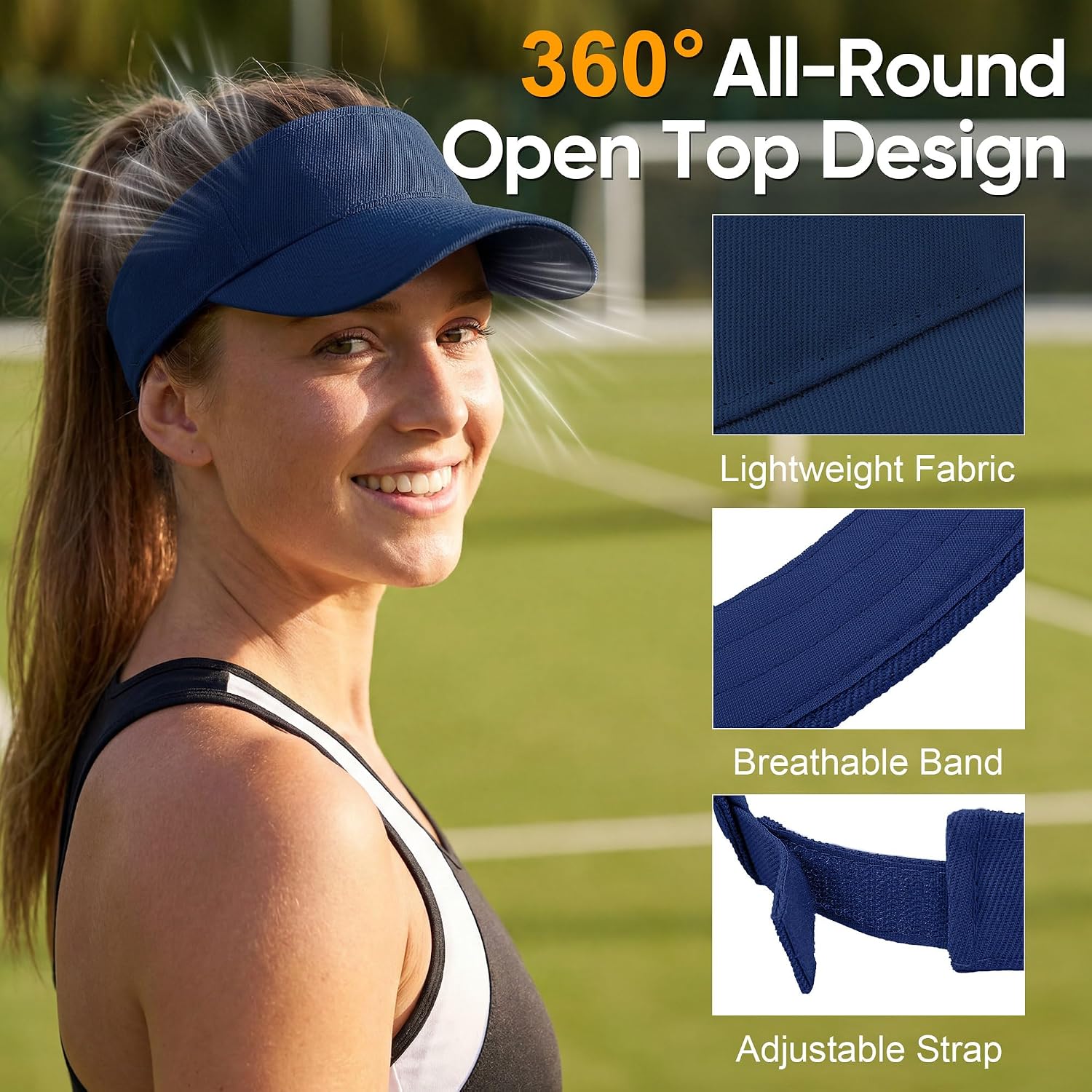 Cooraby Sports Sun Visor Hats Adjustable Sun Visor Caps for Women and Men
