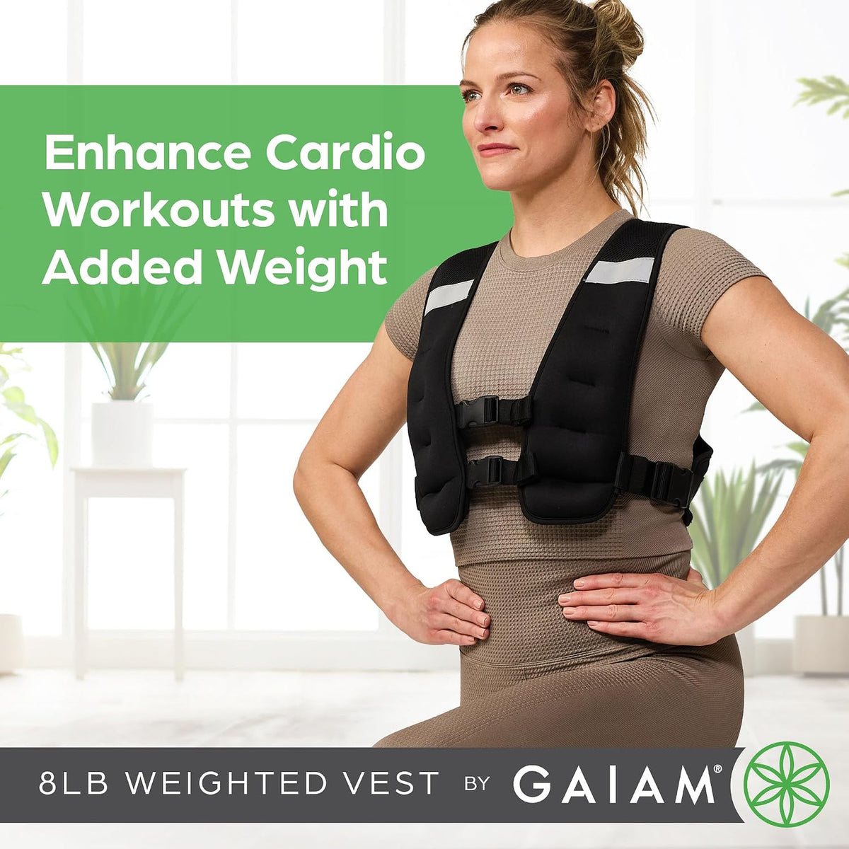 Gaiam Weighted Vest for Women and Men, Adjustable Weighted Workout Vest for Walking, Running, Strength Training