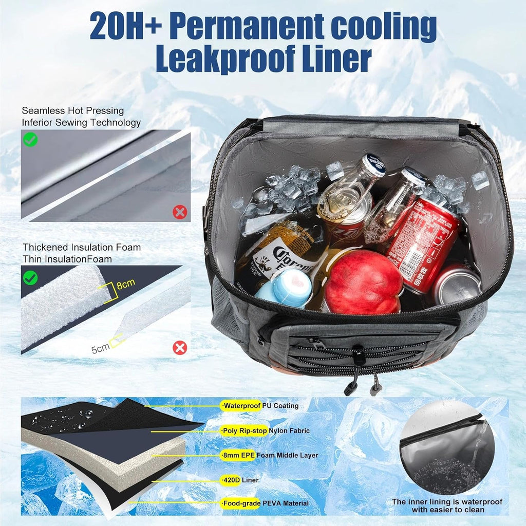 Backpack Cooler Insulated Leakproof, Soft Cooler Backpack for Beach