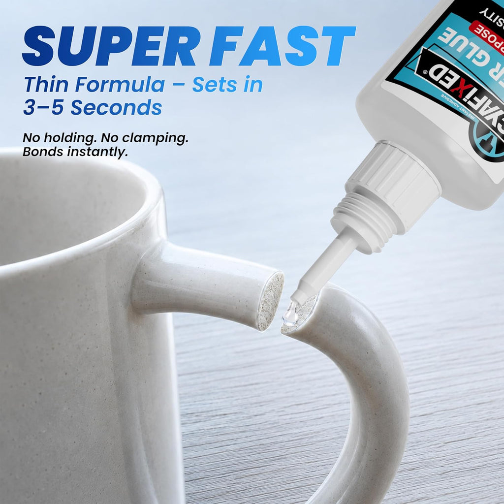 Super Fast Thin CA Glue, 120g Super Glue Pro Kit for Wood Plastic 3D Prints