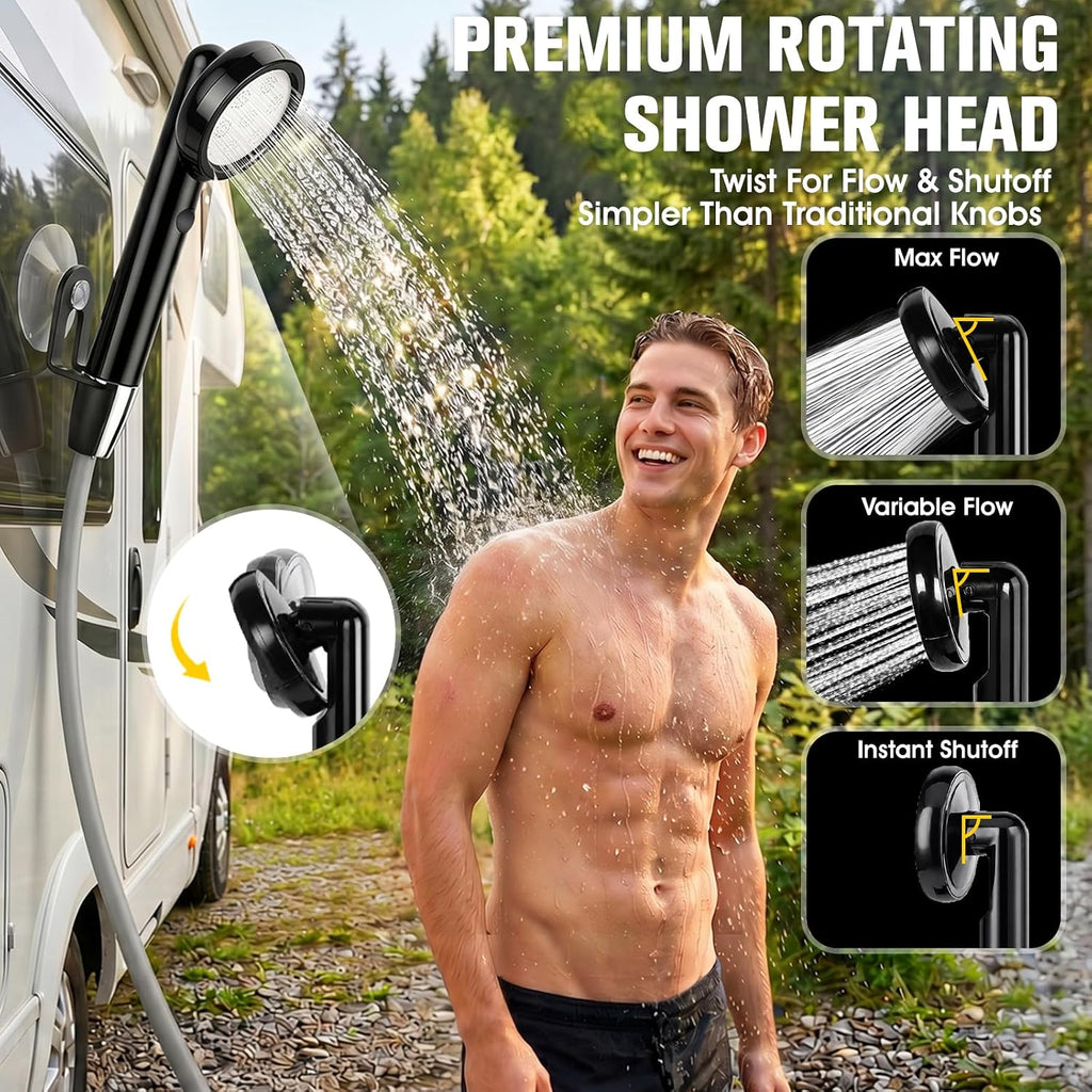 Upgraded Portable Camping Shower, Electric Camping Shower with 25L Bucket