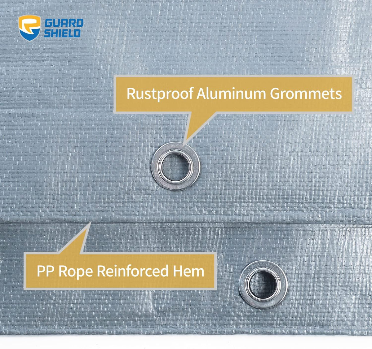 GUARD SHIELD Heavy Duty Tarp 20x30 Feet Silver Multi Purpose Thick Waterproof Poly Tarp Cover 10mil