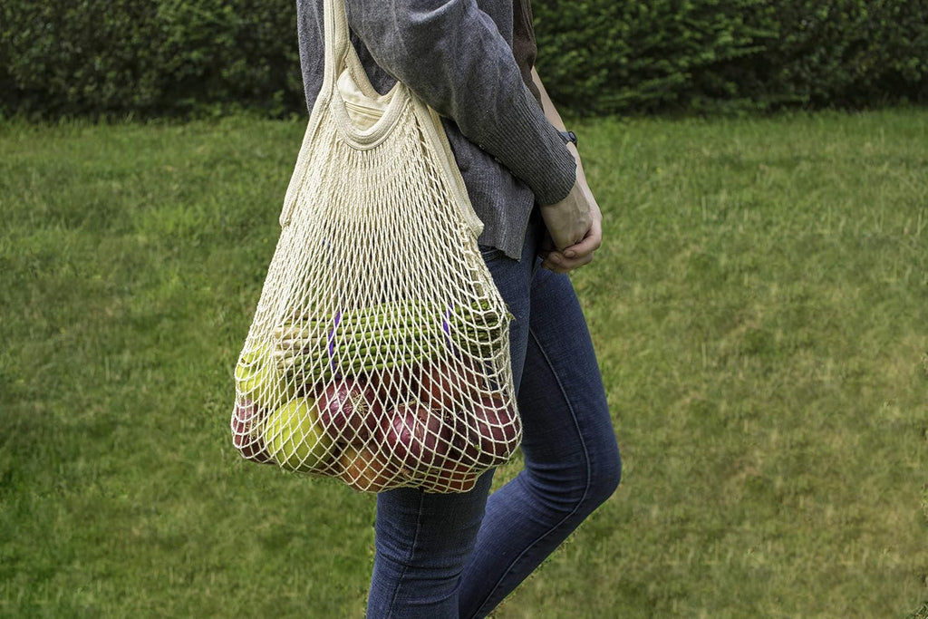 Cotton Mesh Onion Storage Bags - 100% Cotton, Reusable, and Washable Mesh Grocery Bags for Storing Garlic and Root Vegetables