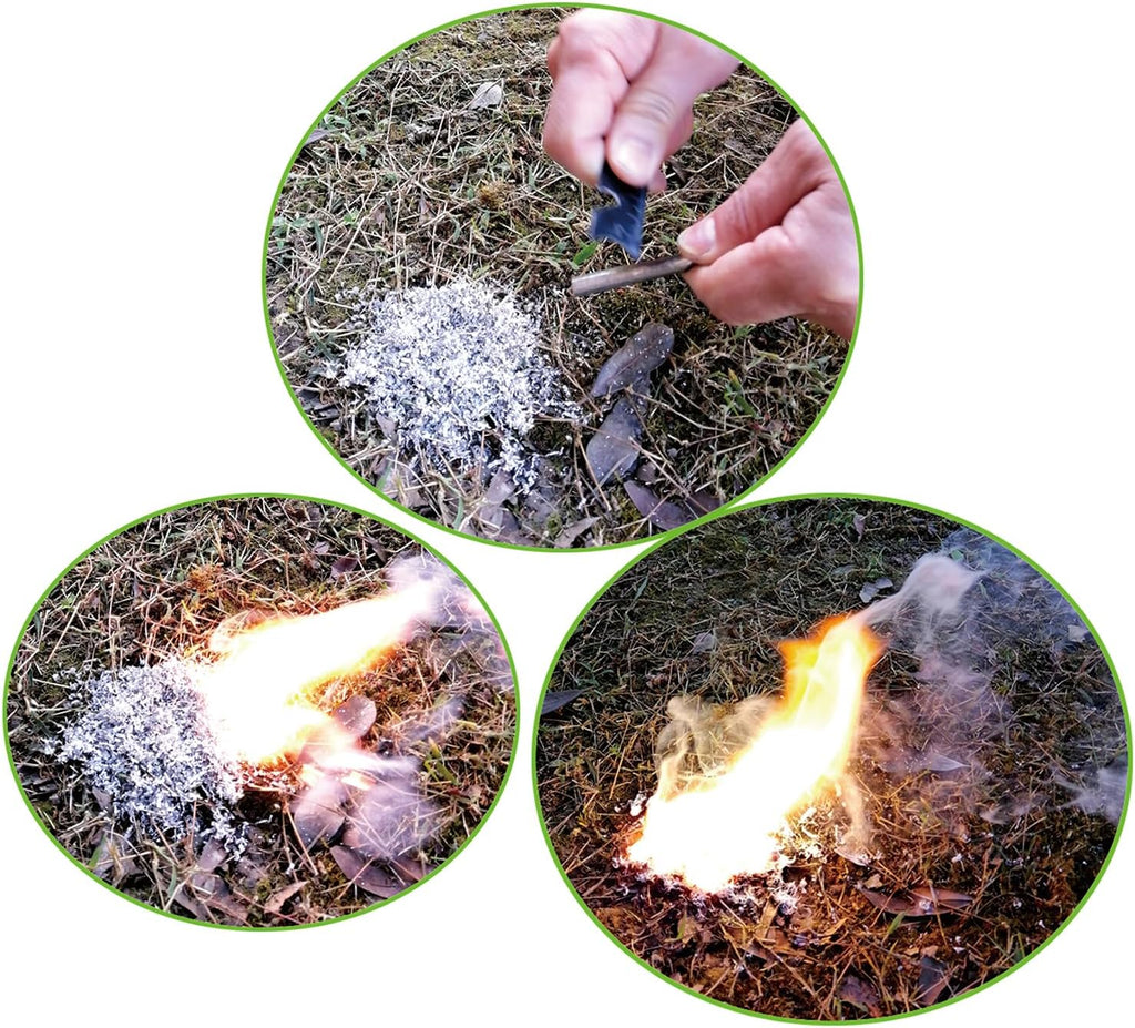 eGreen Magnesium Fire Starter: Waterproof Matches, Ferro Rod & Rope Options