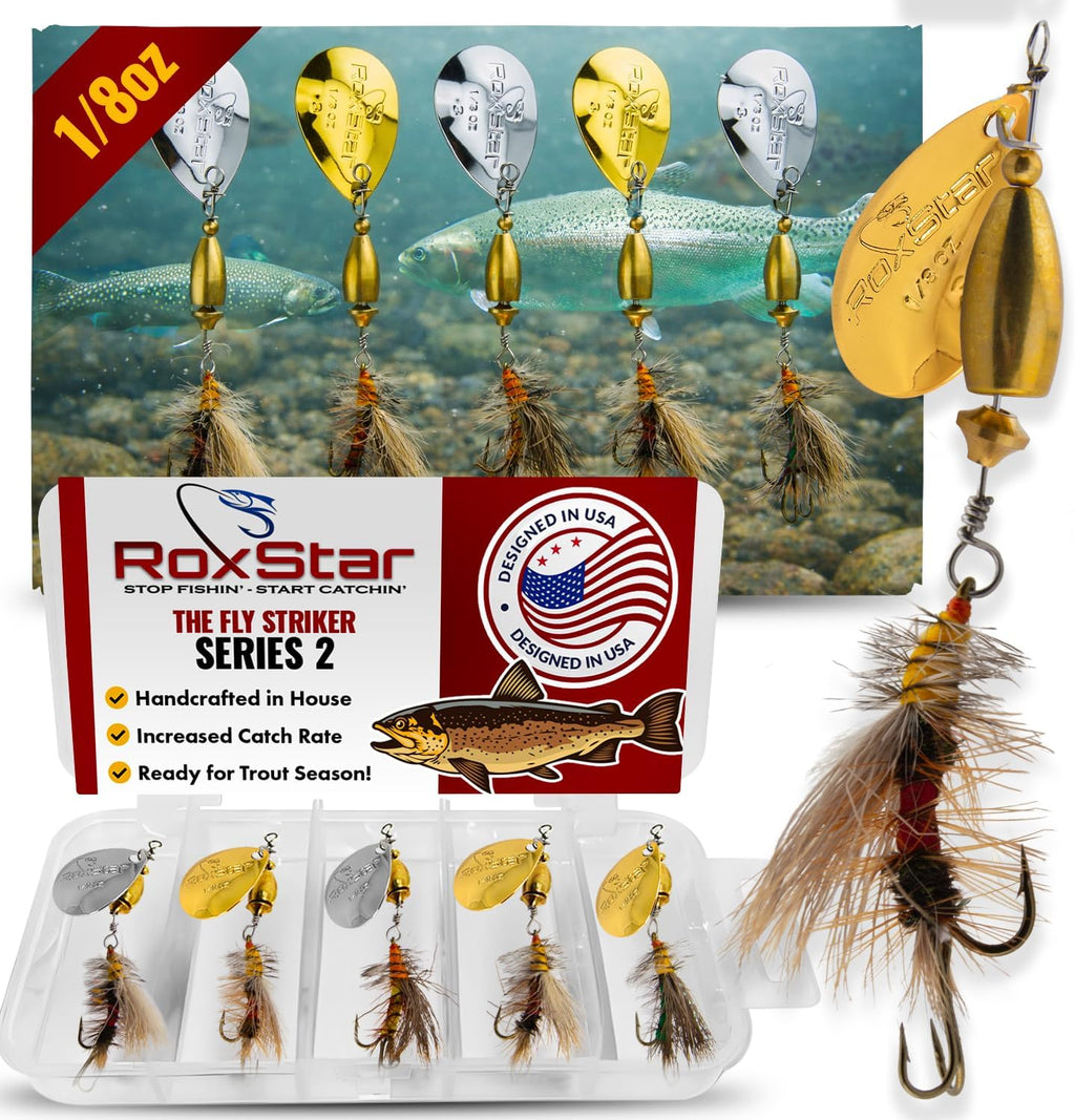 RoxStar Fly Strikers Proven Nationwide to Out-Fish Any Spinner | Hand-Tied in The USA | Most Versatile Fishing Spinner Ever! Trout, Bass, Steelhead