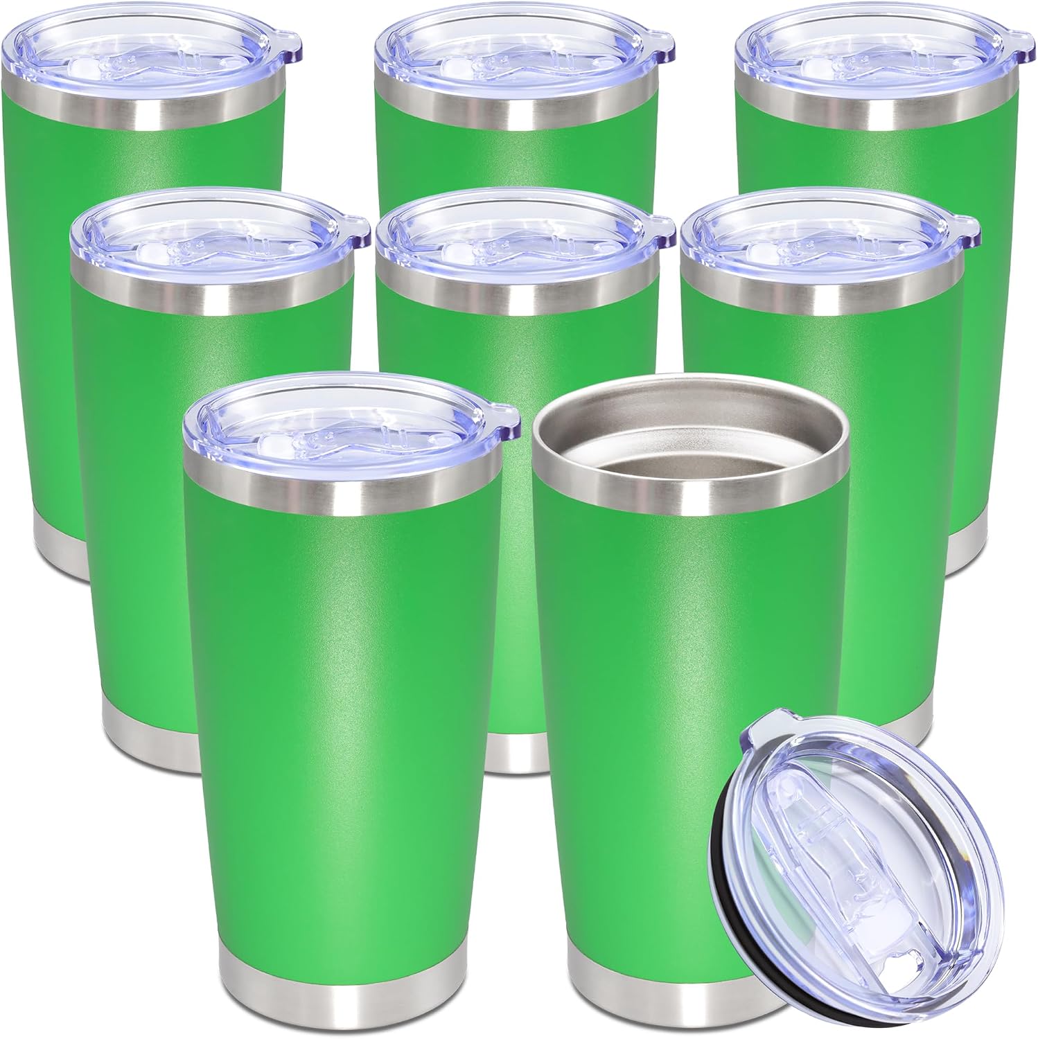 20oz Tumbler Stainless Steel Tumbler Coffee Tumbler with Lid Green, 8P