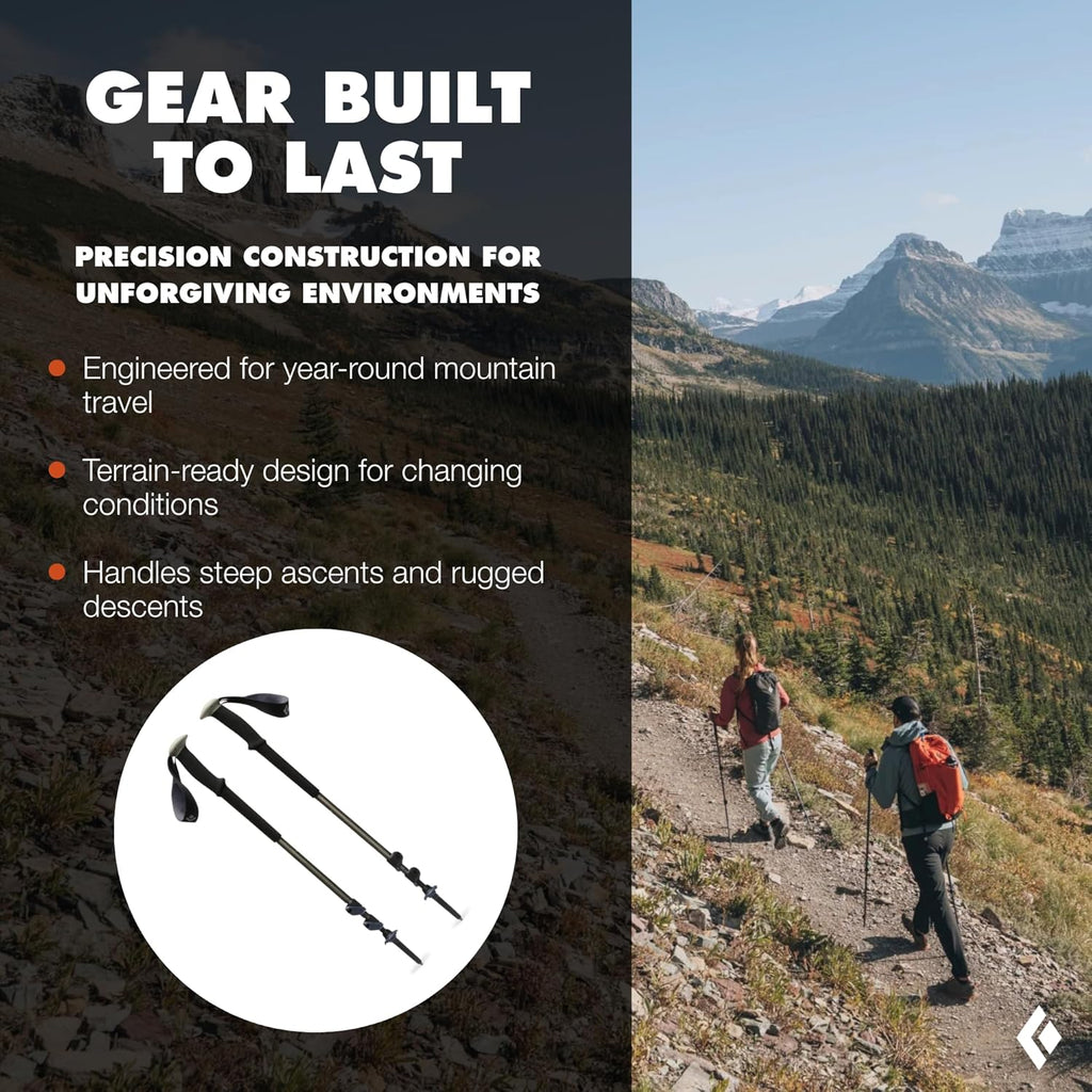 BLACK DIAMOND Trail Trekking Poles (Pair), Lightweight, Aluminum, Hiking