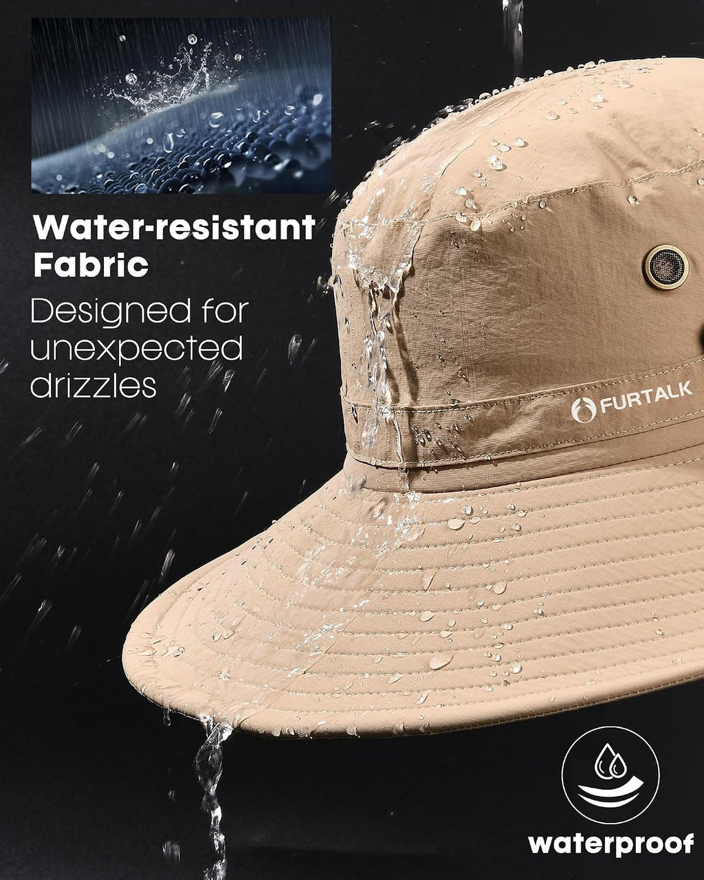 FURTALK Sun Hats for Men Fishing Hat UPF Protection Wide Brim Bucket Hat