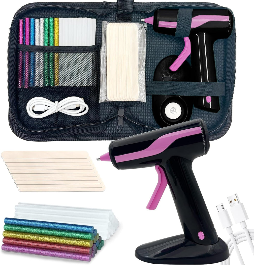 Cordless Hot Glue Gun, Rechargeable Hot Melt Glue Gun 2.2A Built-in Battery