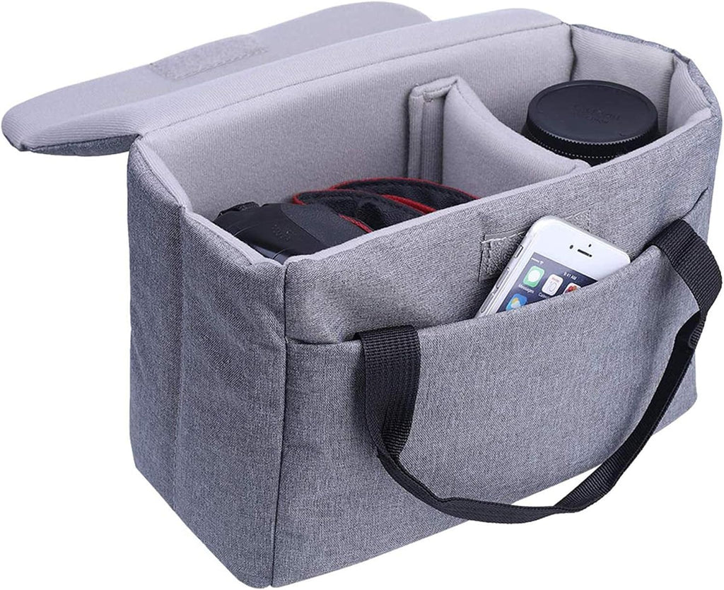 Camera Inserts Lens Padded Insert Liner DSLR SLR Protective Bag Camera Cube Roomy Case Waterproof Foldable pouch for Camera Lens Accessories Sony Canon Nikon Olympus (Black)