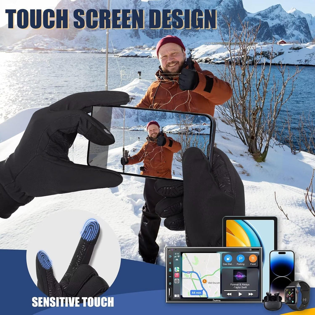 Pixel Panda Winter Gloves for Men Women Warm Touchscreen Gloves for Cold Weather for Cycling, Driving, Running, Hiking, Work