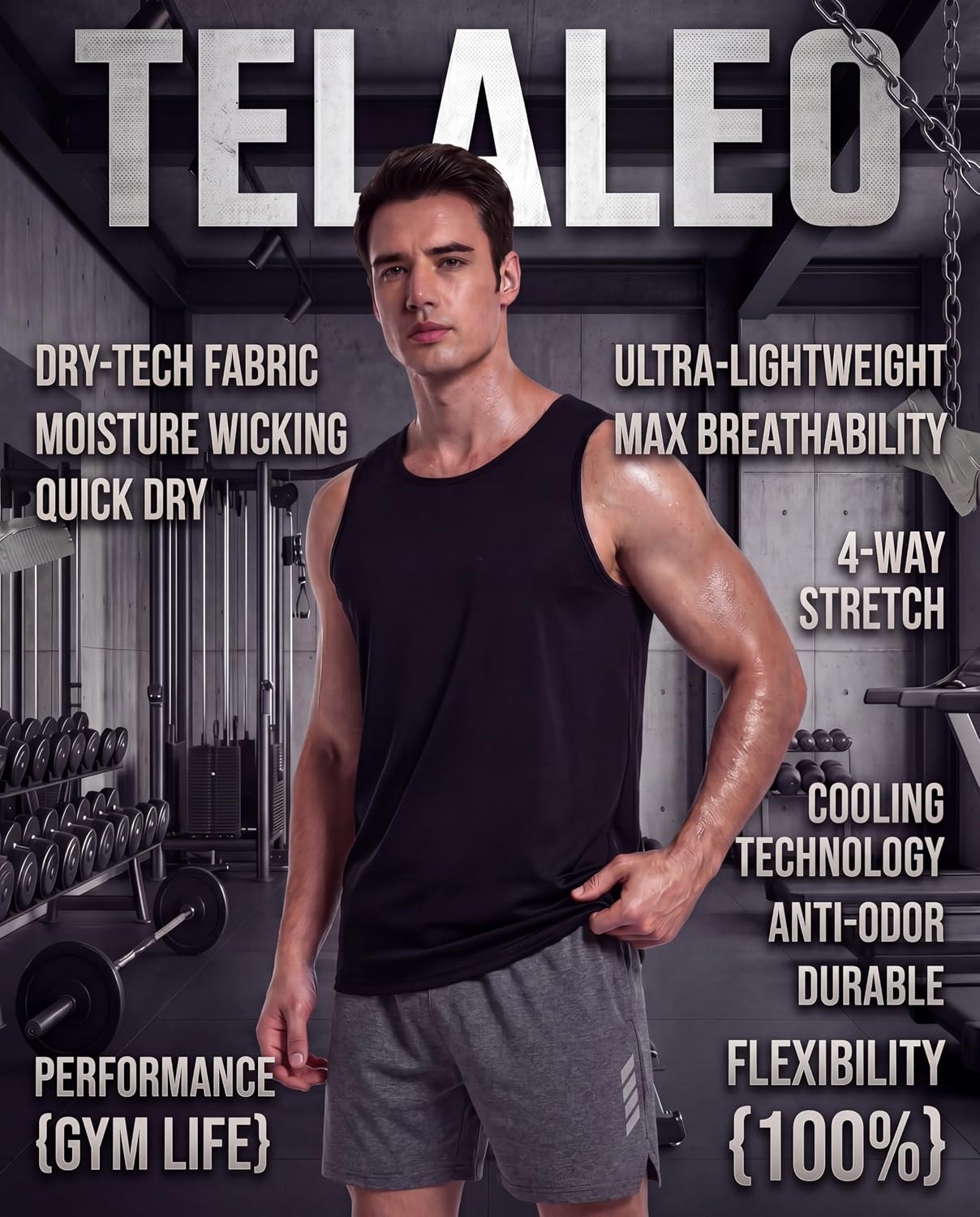 5 Pack Men's Workout Tank Tops Sleeveless Shirt Mesh Muscle Gym Fitness