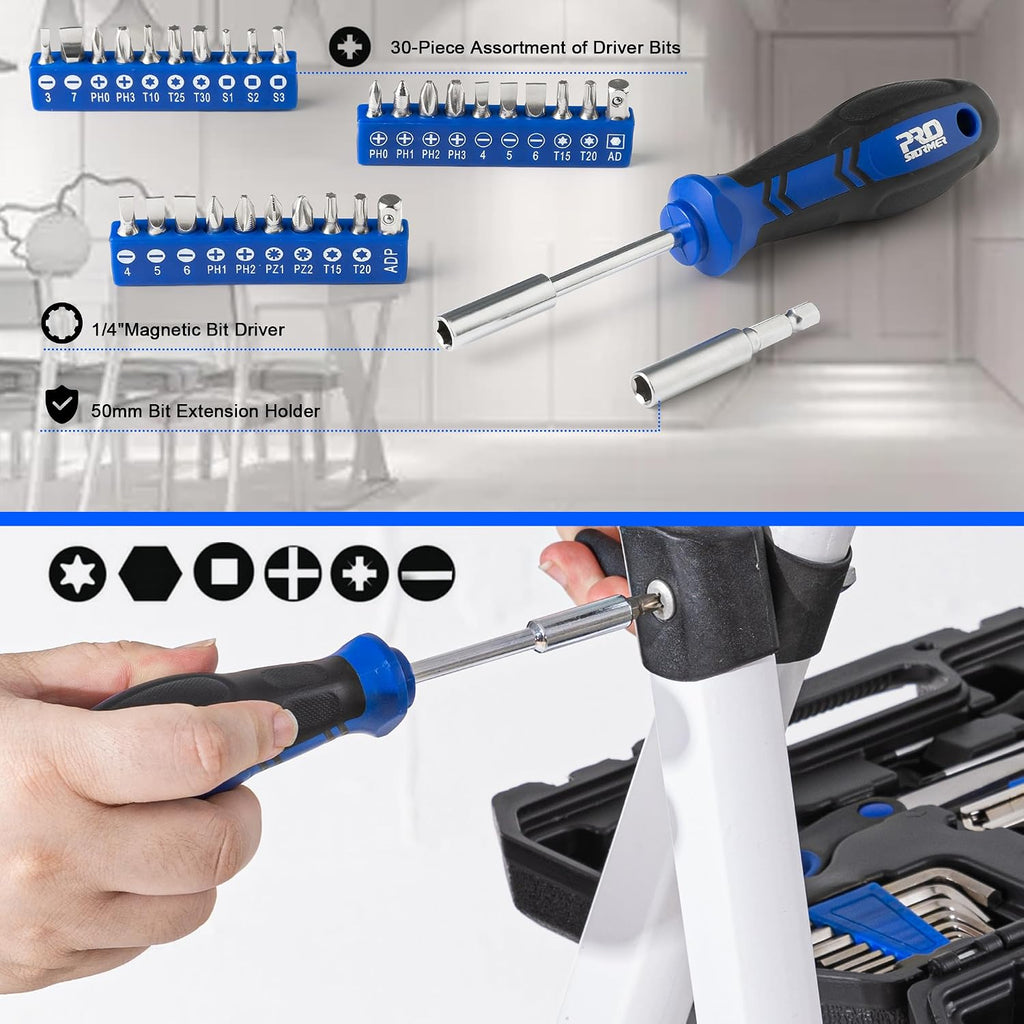 Prostormer 160-Piece Tool Set, General Household Tool Kit, Blue