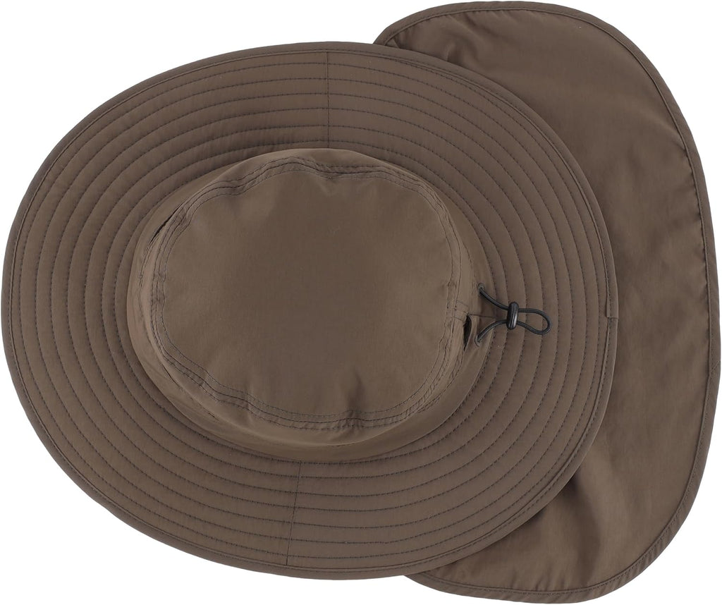 Connectyle Wide Brim Sun Hat for Men Women UPF 50+ Breathable Fishing Hat with Neck Flap Outdoor Hiking Safari Bucket Hats
