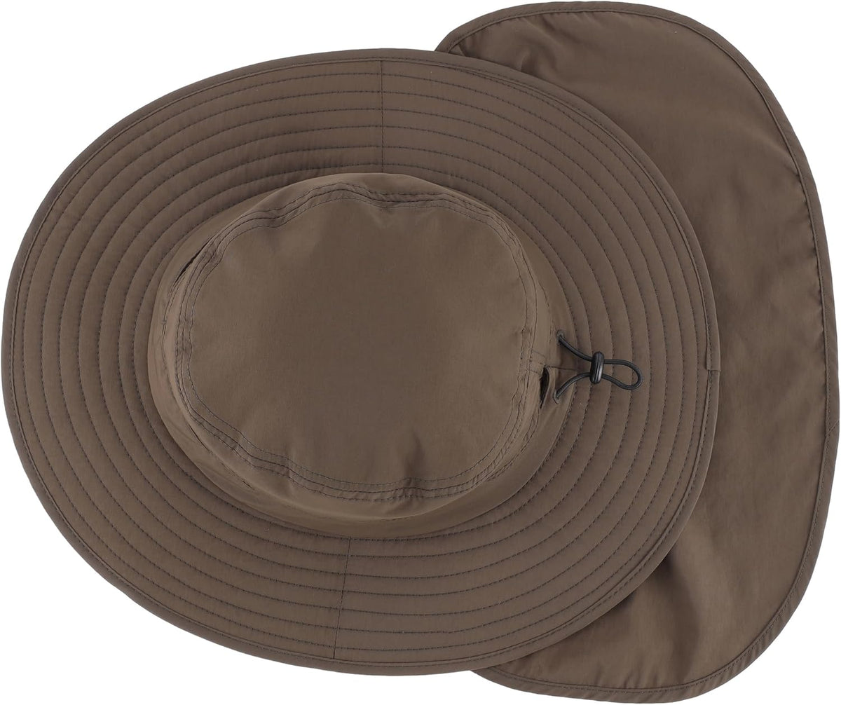 Connectyle Wide Brim Sun Hat for Men Women UPF 50+ Breathable Fishing Hat with Neck Flap Outdoor Hiking Safari Bucket Hats