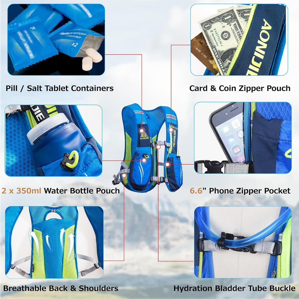 Azarxis Hydration Running Vest Backpack Pack 5L 5.5L for Women and Men Jogging Trail Race Marathon Cycling Hiking