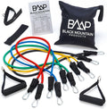 Black Mountain Products Resistance Band Set with Door Anchor, Ankle Strap, Exercise Chart, and Carrying Case, 48"