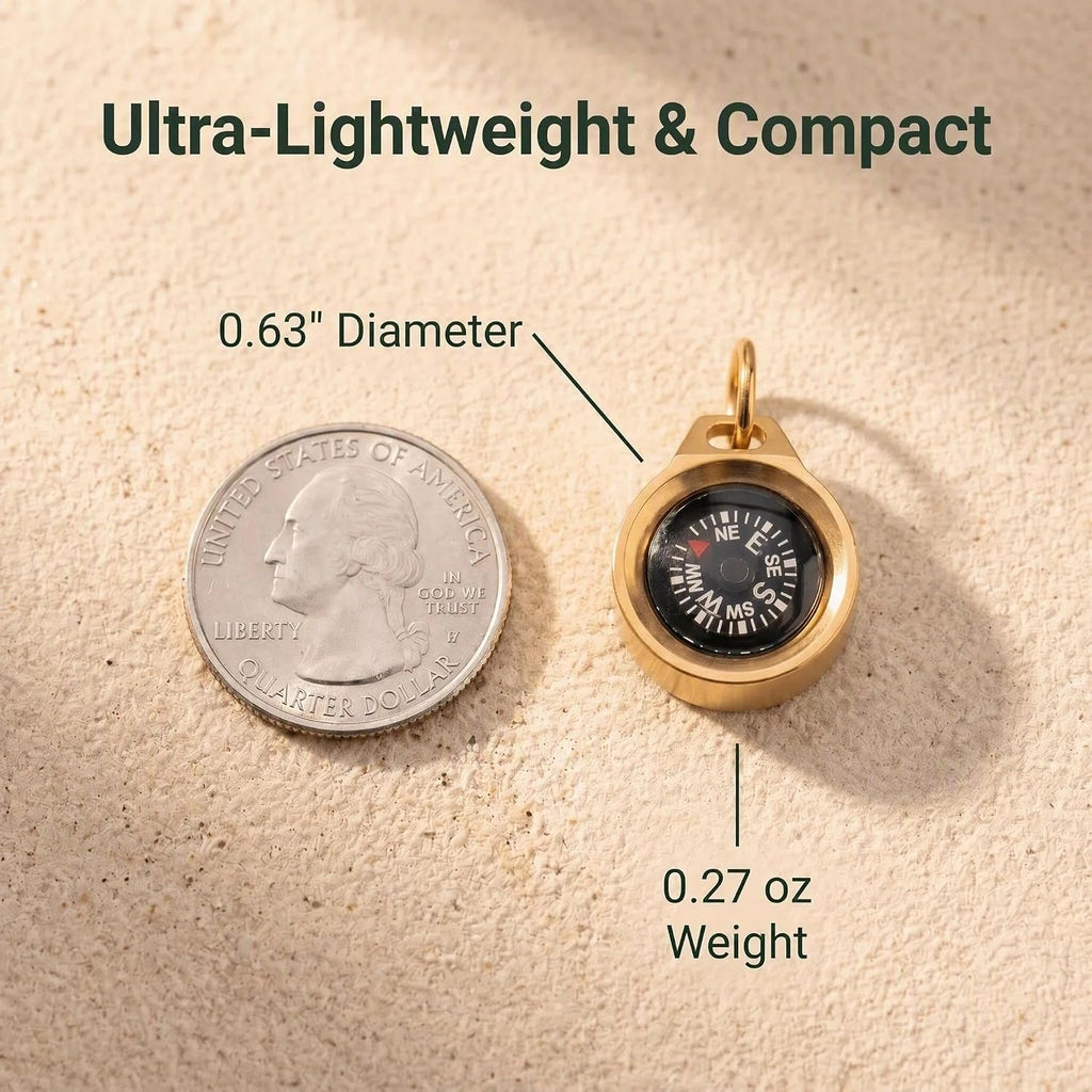 Engraved Compass Necklace, Navigation Compass Necklace