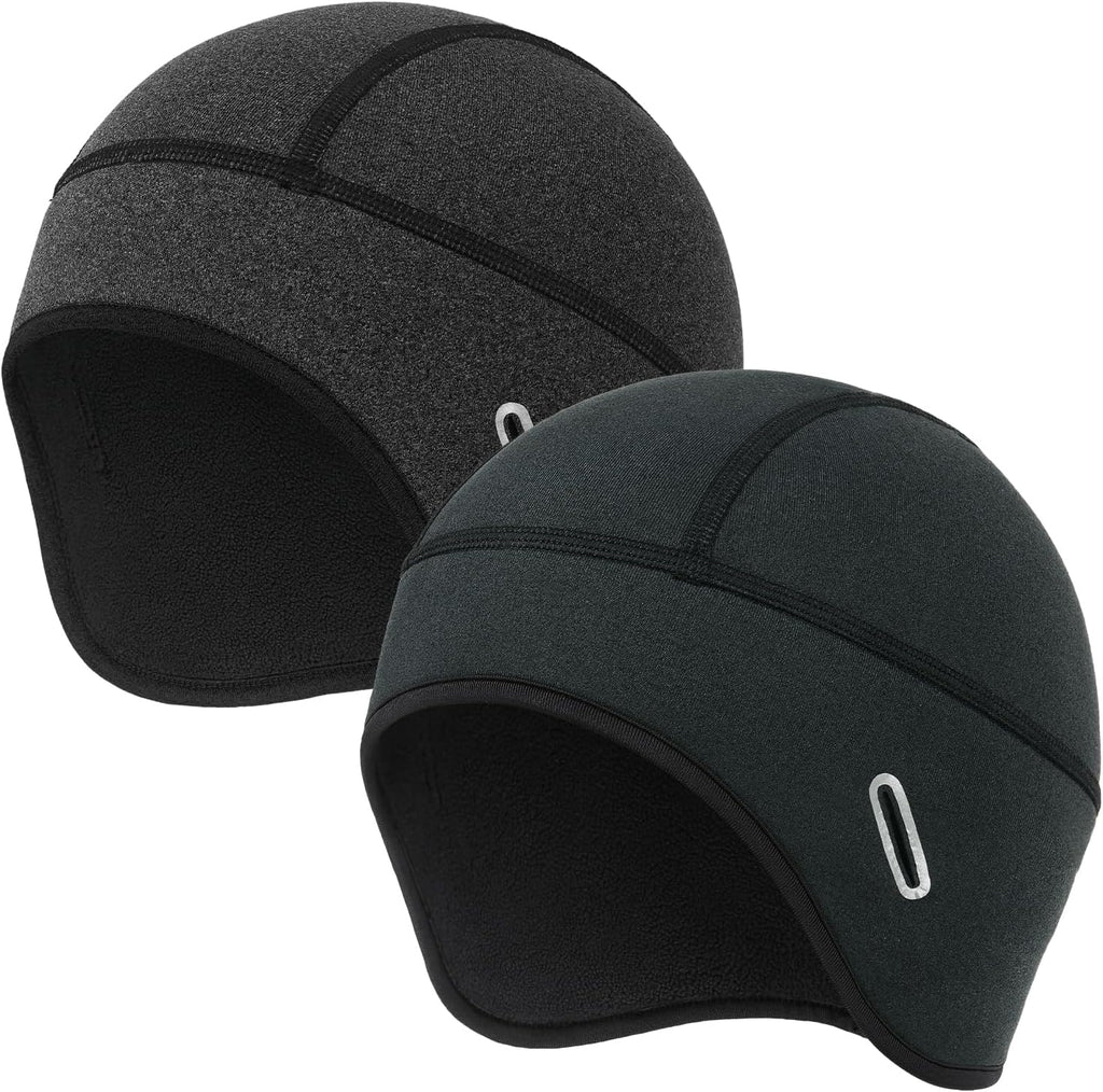 MELASA 2 Pack Winter Helmet Liner Skull Cap with Glasses Slots