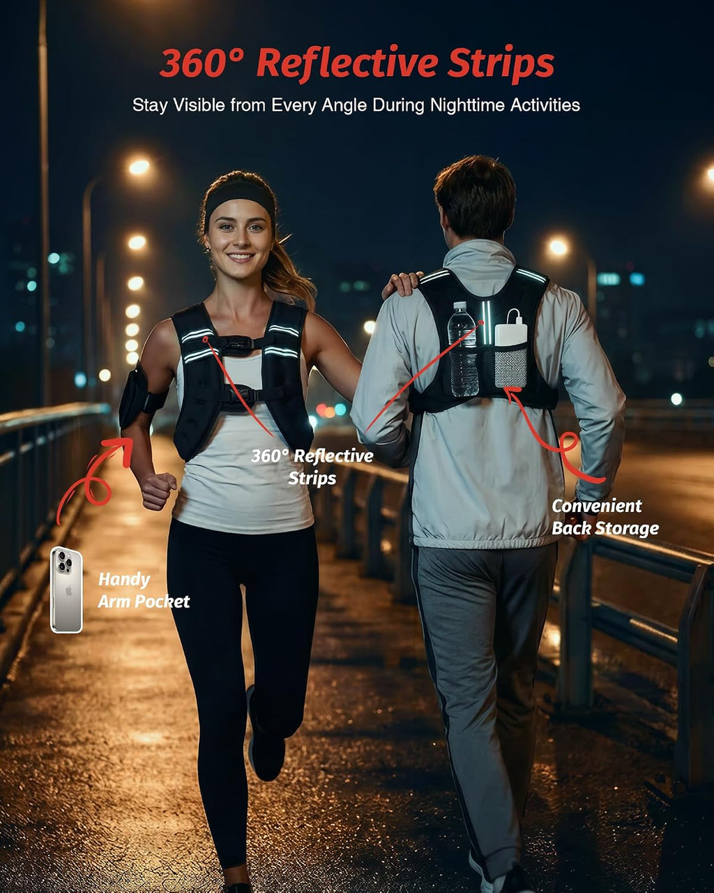 ZELUS Weighted Vest, 6lb/8lb/12lb/16lb/20lb/25lb/30lb Weight Vest with Reflective Stripe for Workout, Strength Training, Running, Fitness, Muscle Building, Weight Loss, Weightlifting