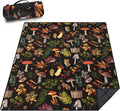 Picnic Blankets Extra Large Waterproof, 80"x 60"Mushroom Beach Mat with Corner Pockets Windproof Sandproof Foldable Portable 3-Layer Mat Darker for Wet Grass,Parks,Music Festival,Camping,Concerts